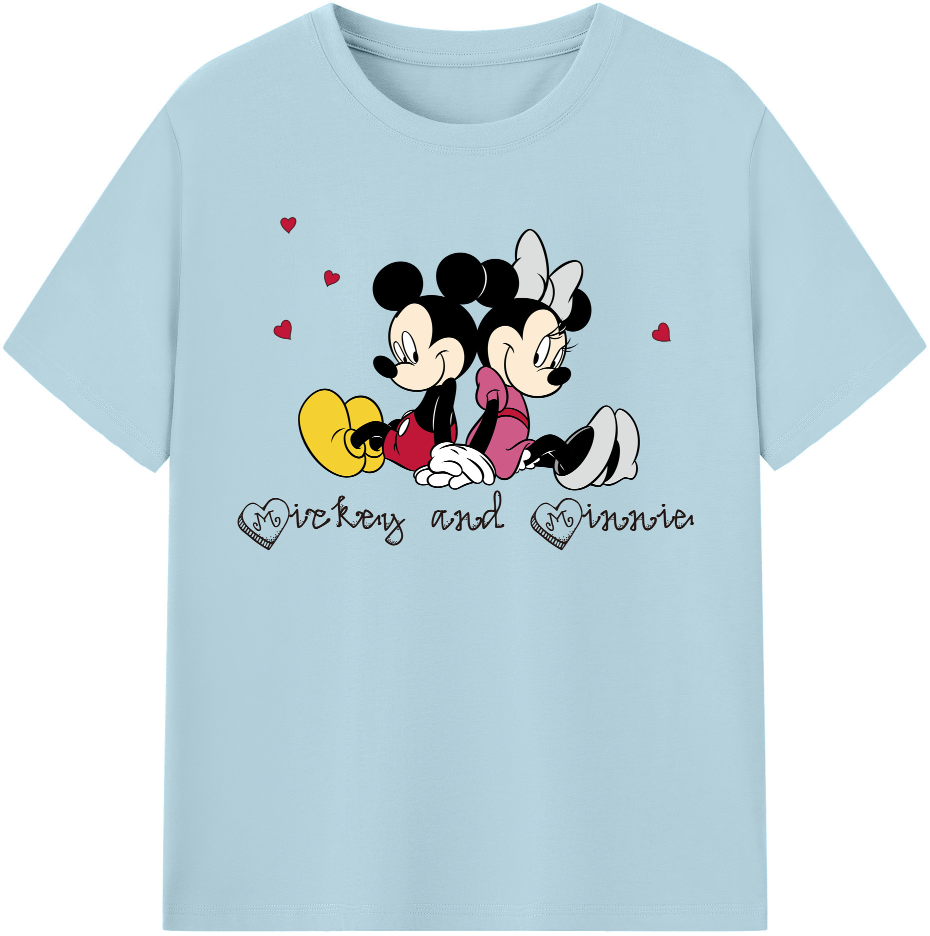 （画像用） ミッキーマウス Mickey Mouse 綿100％半袖Tシャツ（フロントプリント）
